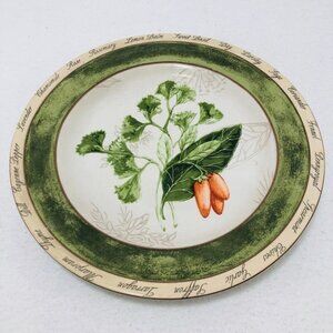 AA American Atelier Bouquet Garni 5011 Salad Plate 8" Stoneware Herb Green Leaf